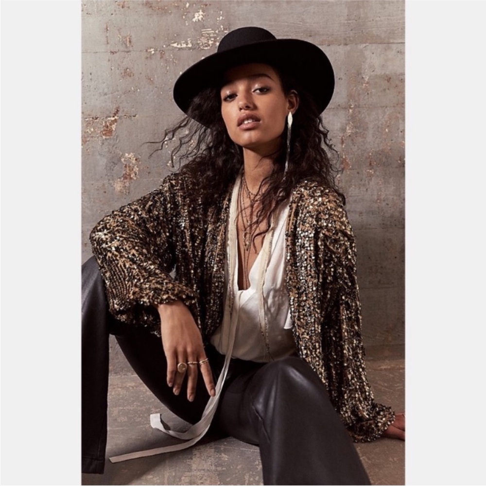 Free People Seeing Stars Sequin Jacket